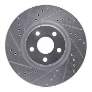 Ford Edge Brake Rotor (1) - Front Left - R1 Concepts - Drilled & Slotted - Silver - `15-`20 Ford Edge Brake Rotor (1) - Front Left - R1 Concepts - Drilled & Slotted - Silver - `15-`20